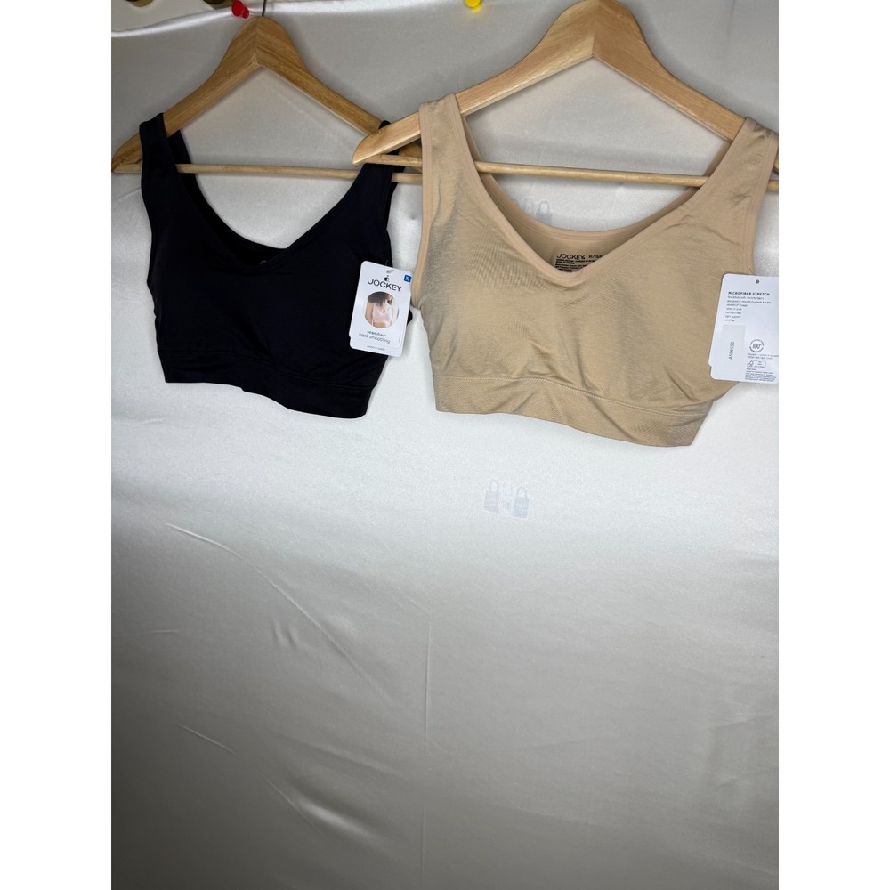 Jockey Seamfree Back Smoothing Bra Set of 2 Light/Black X-Large - Picture 3 of 10